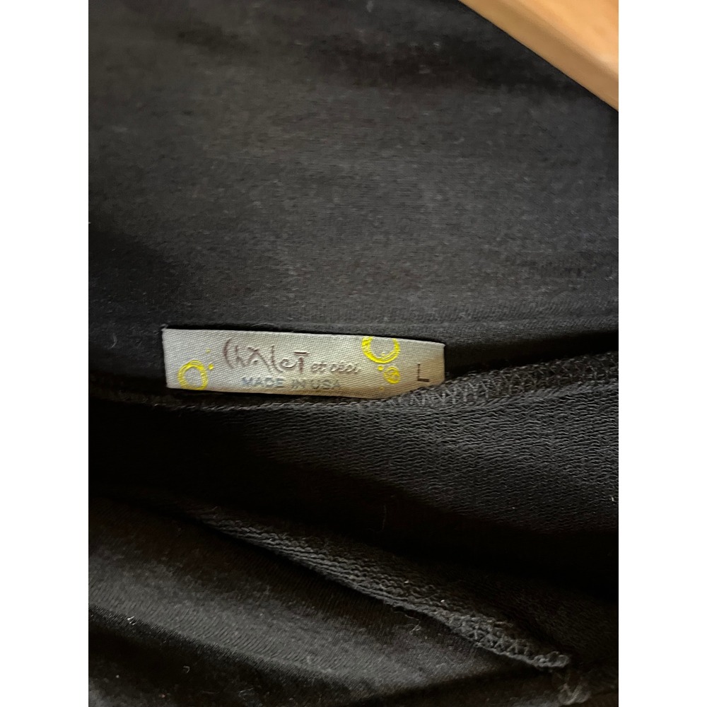 Chalet Et Ceci Black Asymmetric Long Sleeve Short Margo Dress L NWOT Lagenlook - Picture 6 of 9